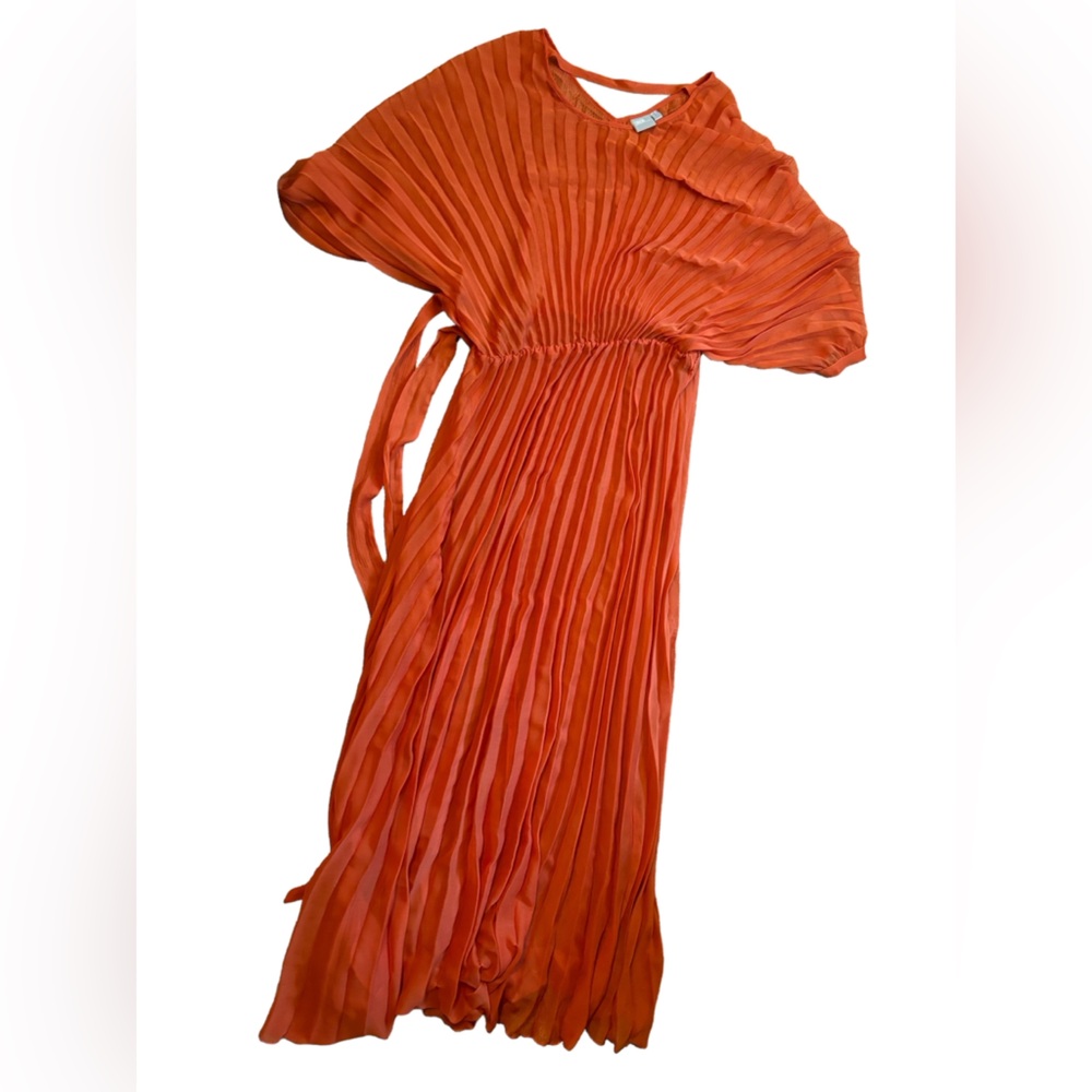 ASOS Orange Pleated Maxi Dress